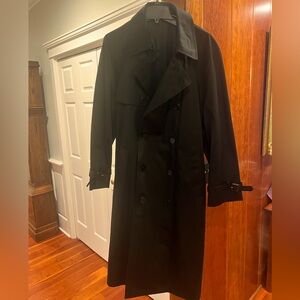 Chaps Ralph Lauren Double Breasted Black Trench